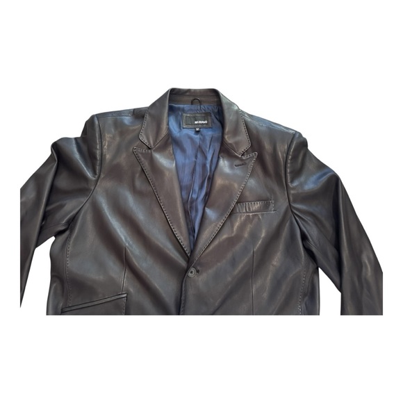 Vintage Murano Lamb Skin Leather Black Women’s Size XL Lined Blazer Coat - Picture 4 of 8